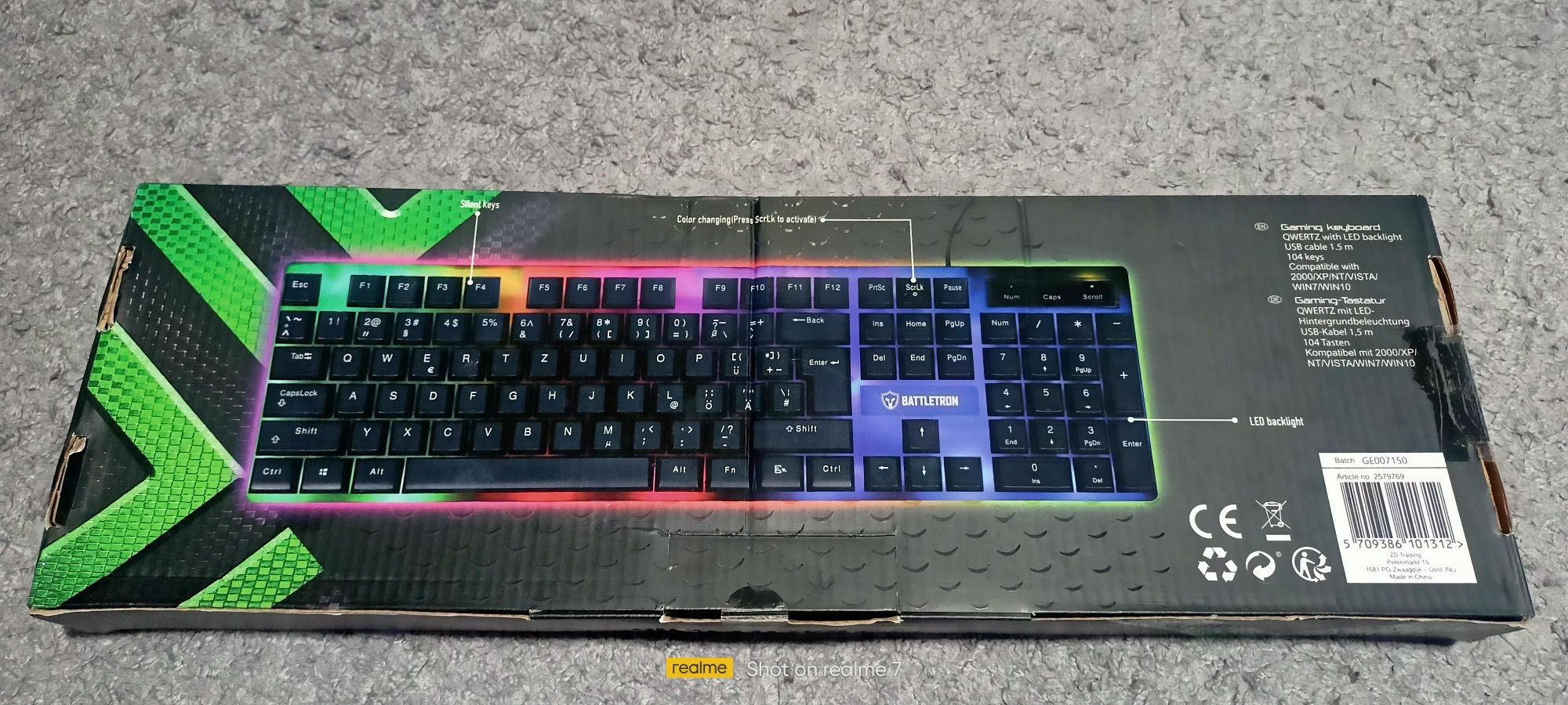 Геймърска RGB клавиатура Battletron