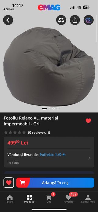 fotoliu cu perle polistiren - marime XL