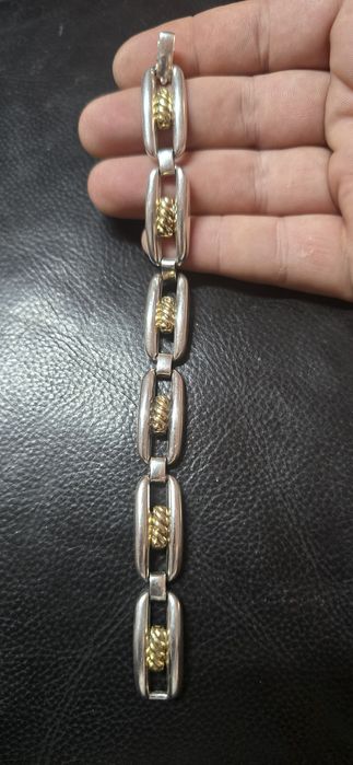Brățară argint cu aur masiv