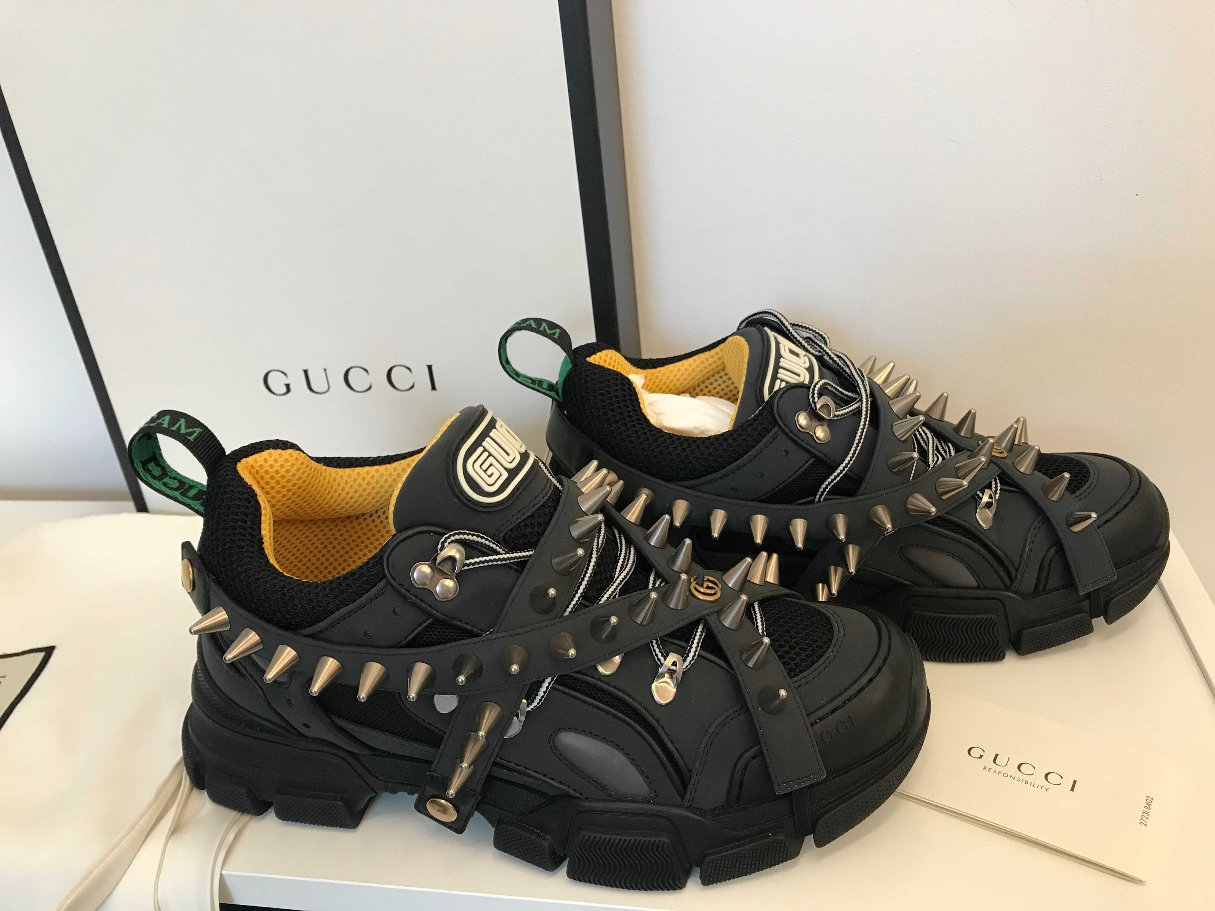 Gucci Flashtrek reflective 42 removable spikes, limited, full box