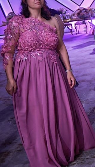 Rochie lunga de ocazie roz L