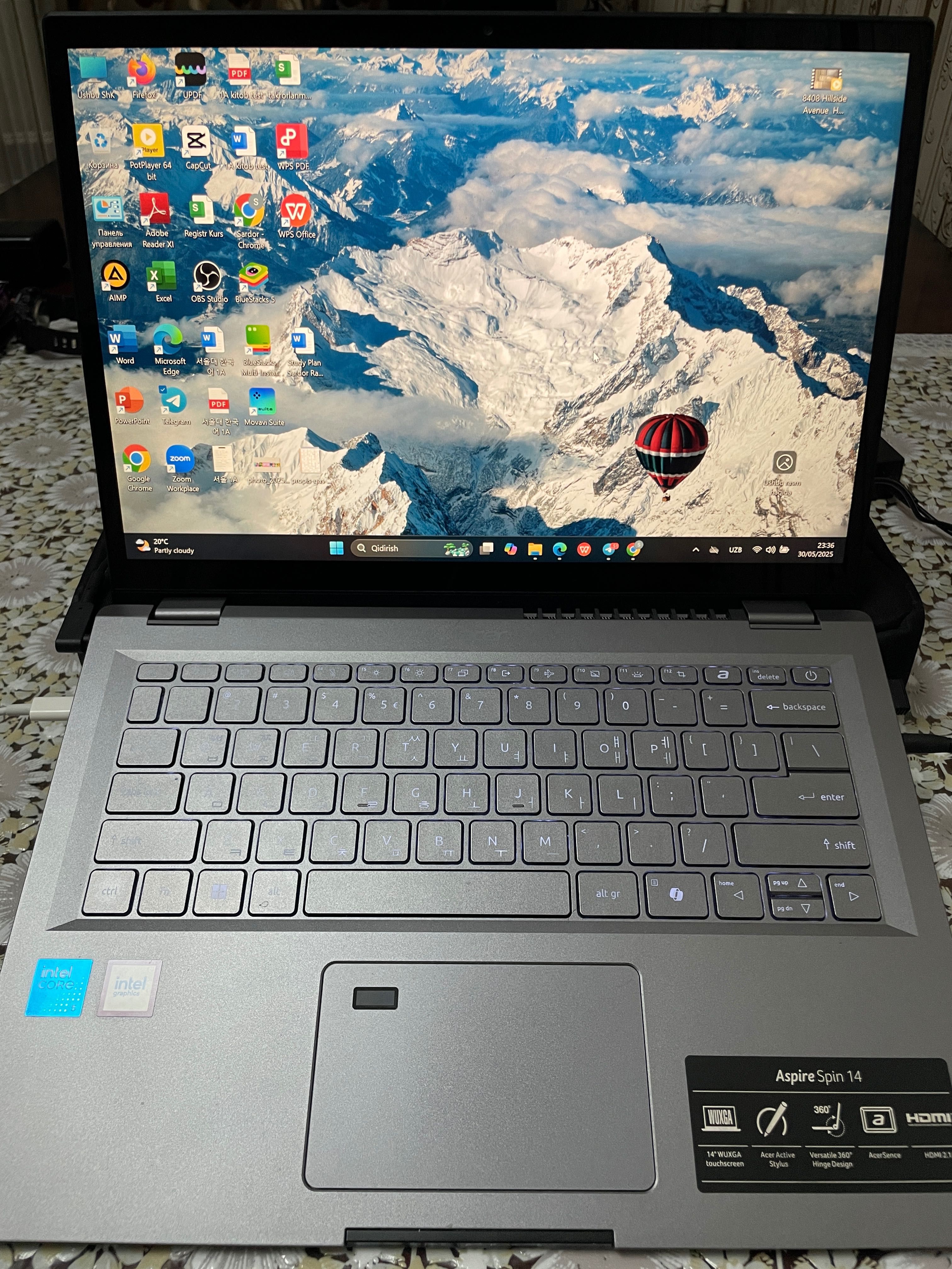 Noutbuk Acer Spin 14 (x360) Sensor ekran Sumka+mishka=Bonus