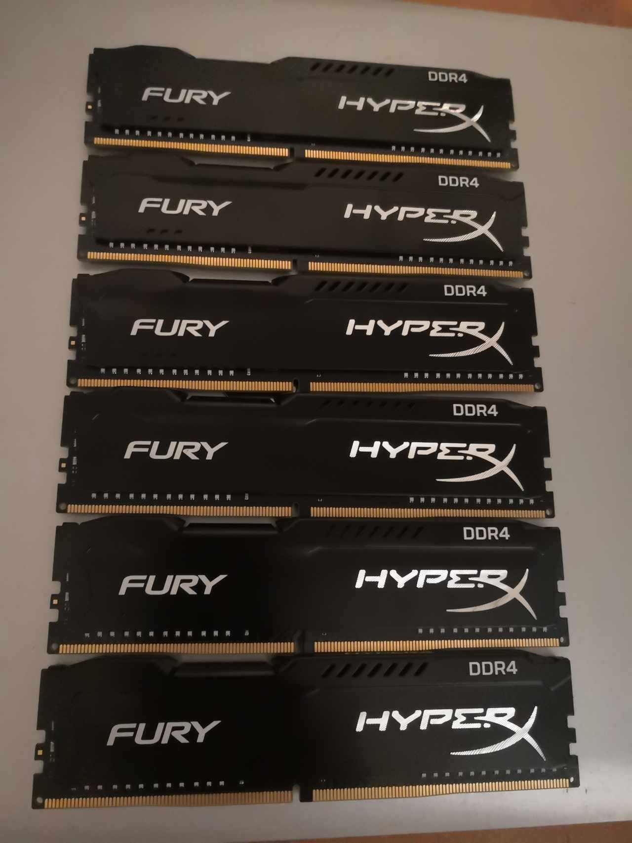 Рам памет 6x4GB DDR4 2666 Kingston HyperX Fury - HX426C15FBK2/8