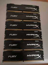 Рам памет 6x4GB DDR4 2666 Kingston HyperX Fury - HX426C15FBK2/8