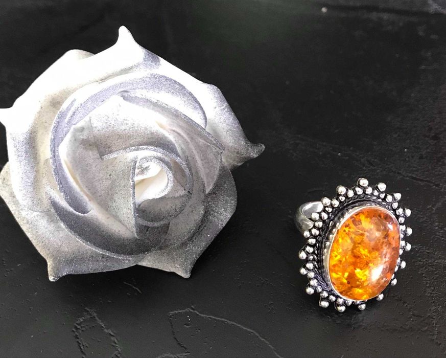 Inel Argint 925 cu Piatra Semipretioasa Chihlimbar