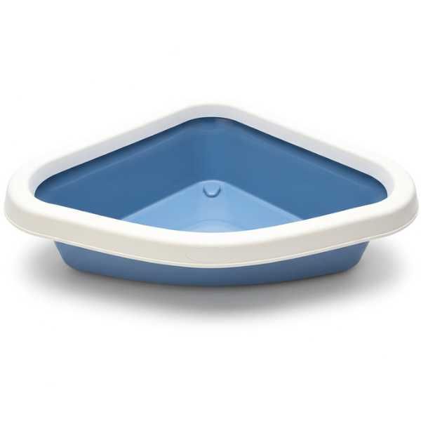 Ъглова Котешка Тоалетна - 56см/40см/14см - Синя разцветка- Stefanplast