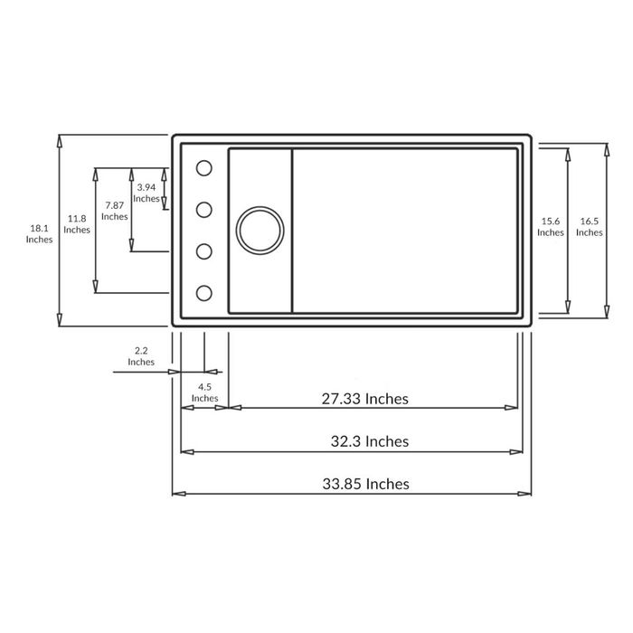 Chiuveta bucatarie compozit Elleci Dialogo 360 negru mat 860x460x220mm