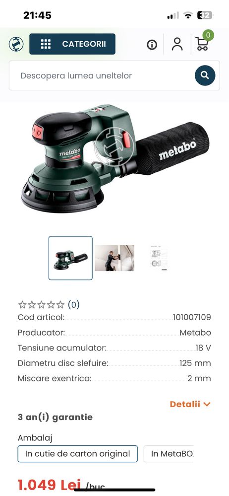Slefuitor Metabo SXA 18 LTX-125 BL-Sigilat