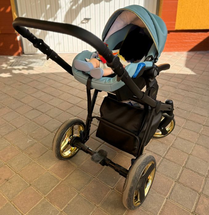 Krausmann Prime Mirage Blue Gold - carucior 3 in 1