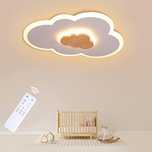 Облак лед led таванна лампа, 50cm 26W дървена детска  с дистонционно