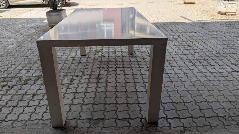 Голяма трапезна маса Ikea, бяла, 90 х 180 см