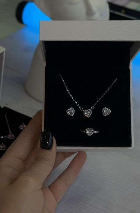 Серебро Набор Оригинал Пандора Серебряный Комплект пондора Серьгикулон