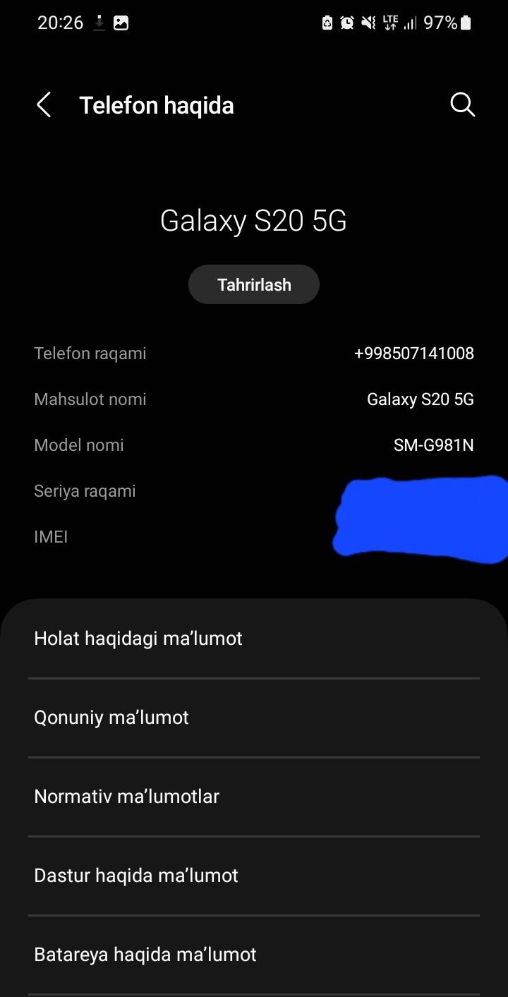 Samsung Galaxy s 20 5G