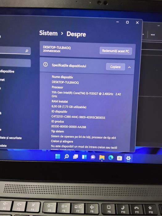 Laptop Lenovo T14S gen 2 ,i5-1135G7,8gb RAM ,display 14 inch fhd ips