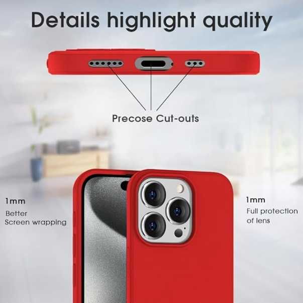 Husa iPhone 16 Pro, 16 Pro Max Luxury Elegance Microfibra Rosu