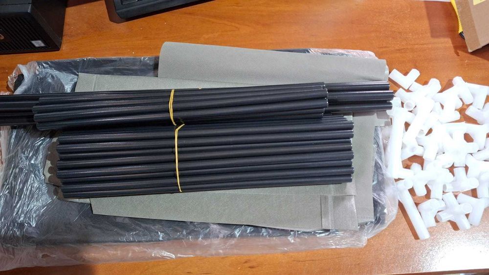 Dulap textil pliabil UDEAR, 105 x 45 x 170 cm, negru