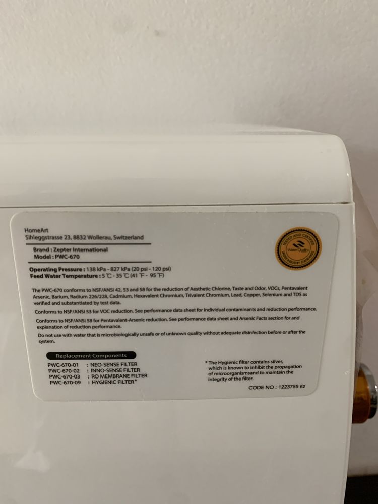 purificator apa Zepter ca nou