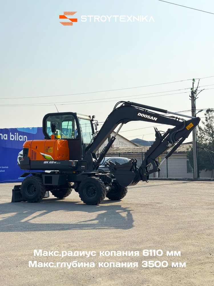 Korea ekskavatori Doosan DX60W sotuvda tayyor