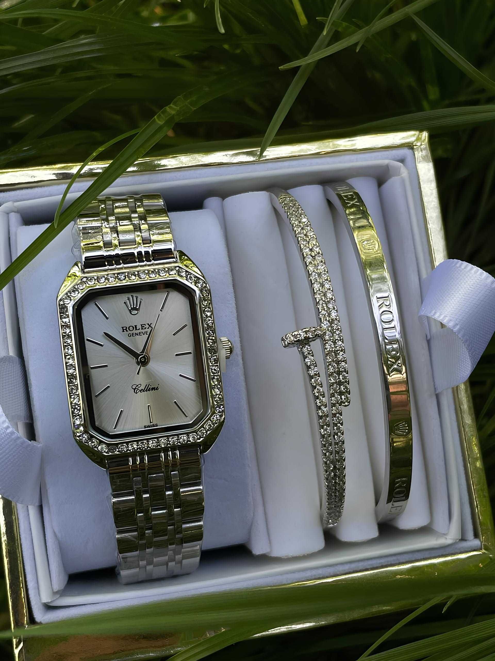 Набор Rolex (часы и два браслета)