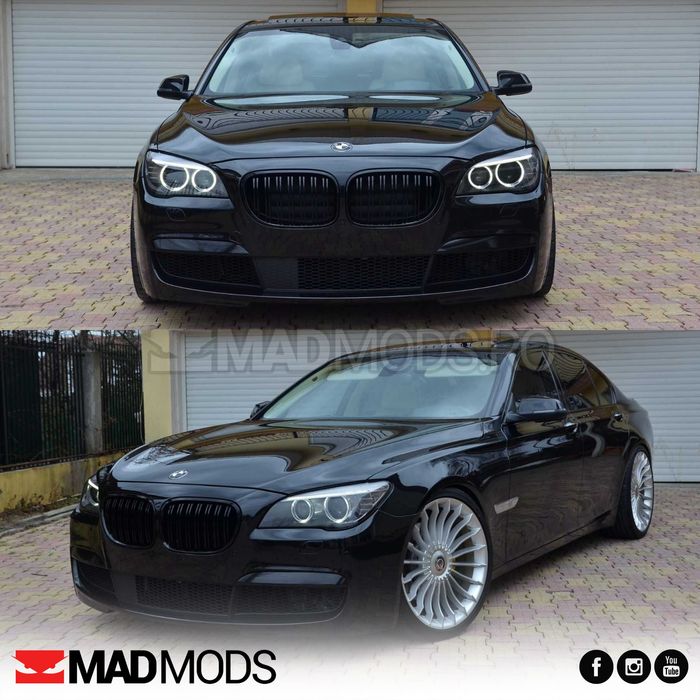 Set grile duble M BMW Seria 7 F01 F02 F03 F04 2008-2015, Negru Lucios