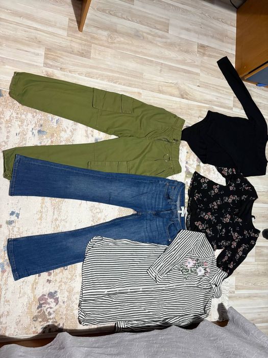 Комплект дънки + панталони + блузи размер S