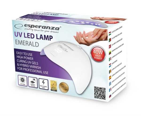 Мощна UV LED Лампа за маникюр 40W ESPERANZA EMERALD