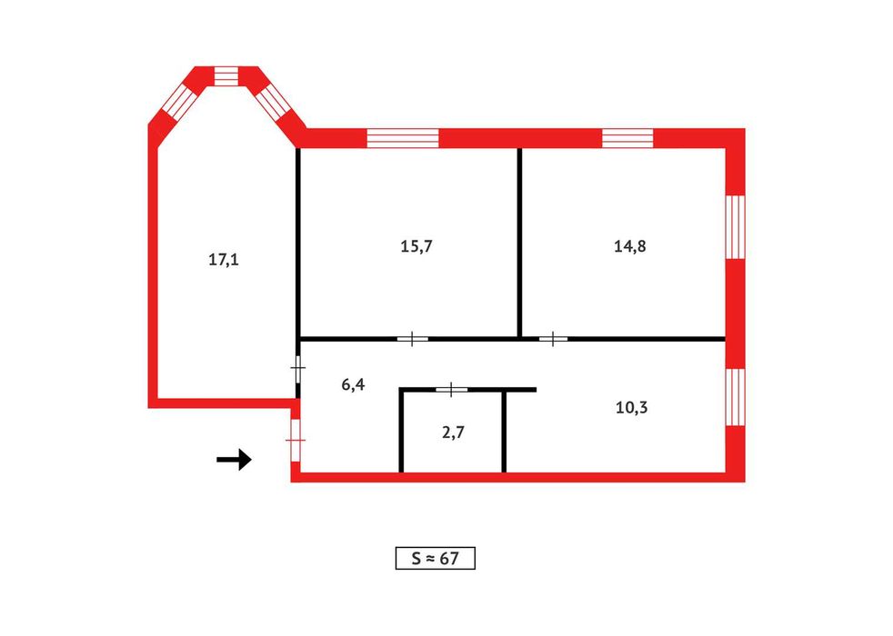 3 комнатная / болгарского типа на востоке