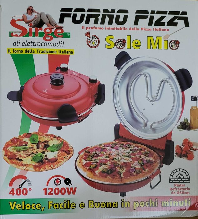 Aparat preparat pizza, Sirge OSOLEMIO, 1200 W, piatra ceramica neagra