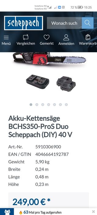 Drujba scheppach pa acumulator 40 v,