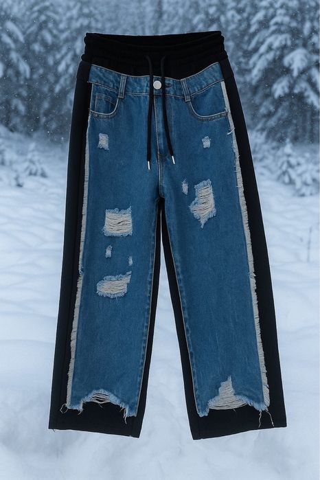 Pantaloni dama cu imprimeu blug