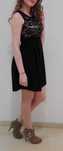 Rochie de seara bej cu negru