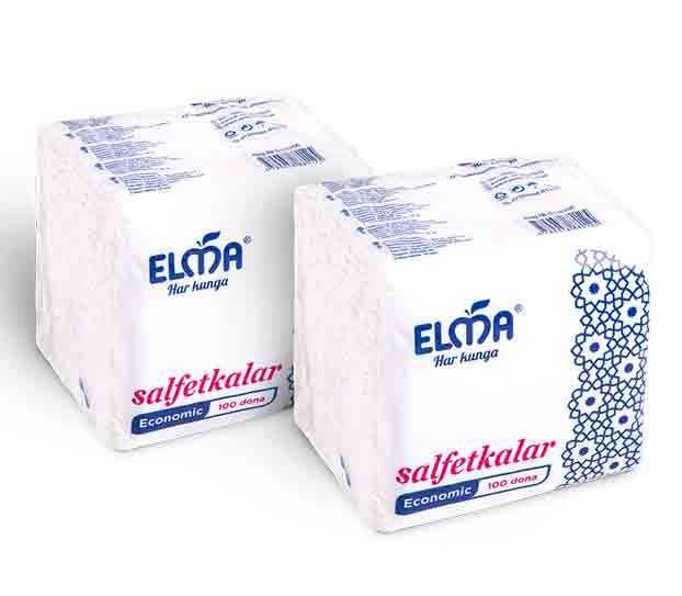 Бумажные салфетки Elma, 23×23 см, 100 штук