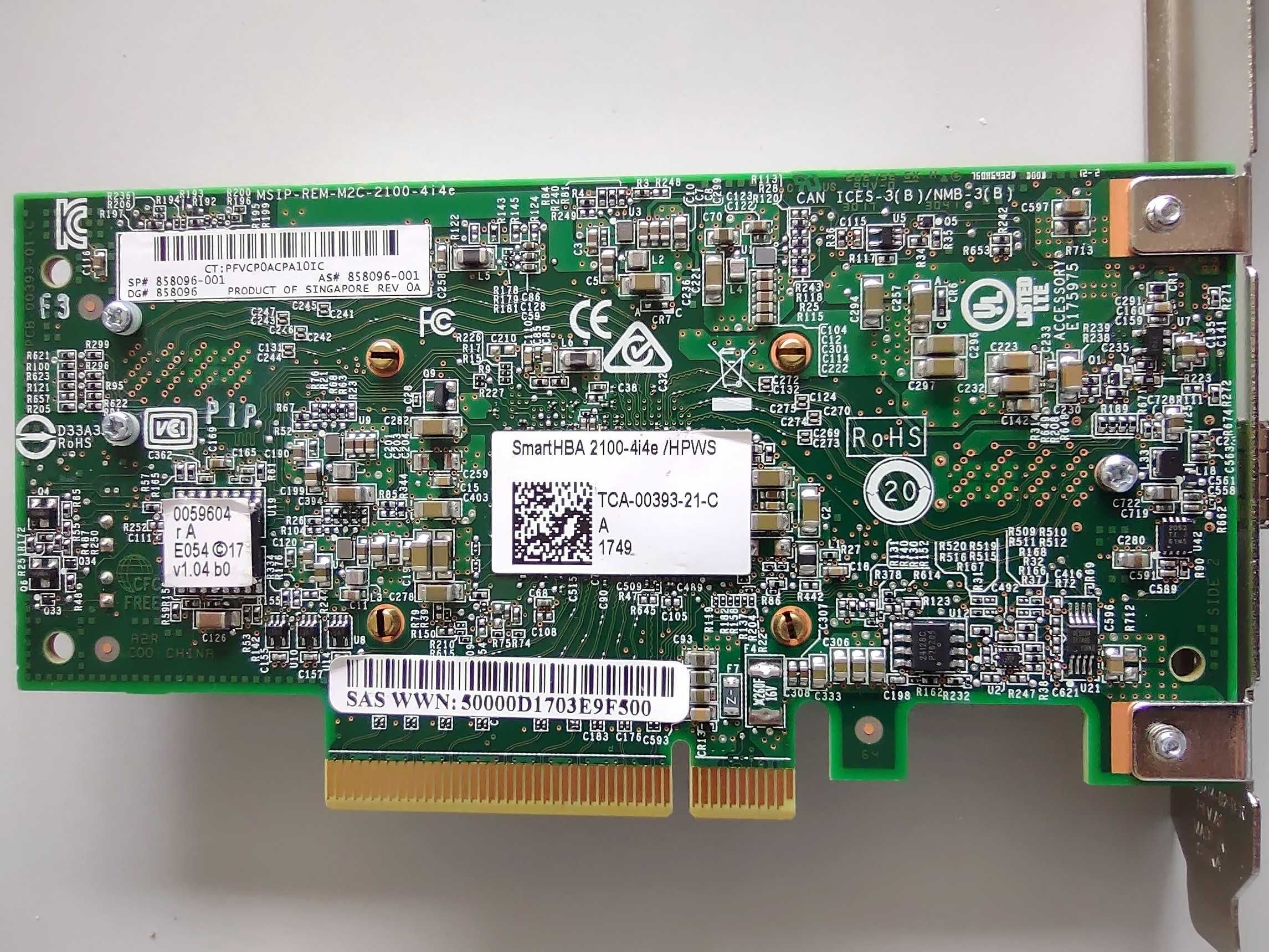 HP Смарт контролер Smart HBA Microsemi 2100-4i4e 12Gbps 8порта