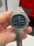 patek philippe nautilus silver blue