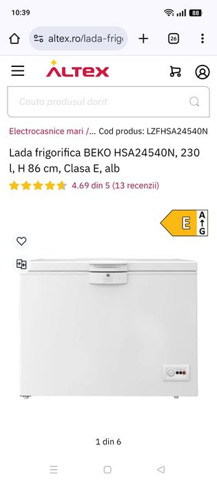 Lada frigorifica Beko