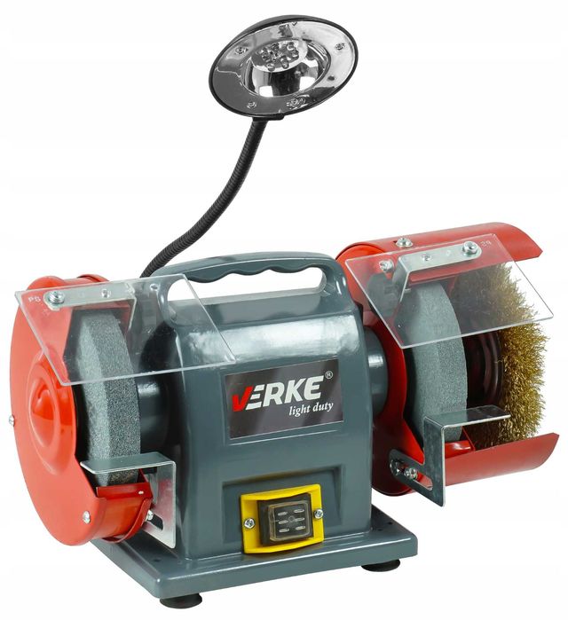 Polizor banc 150mm 2 pietre perie sarma lampa LED (V08032)