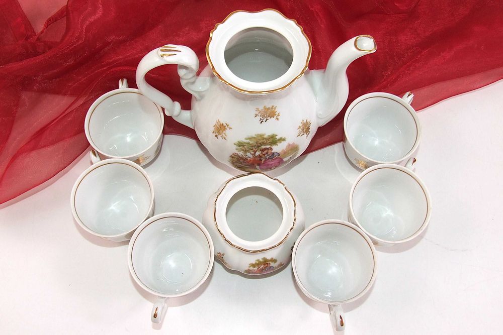 Serviciu portelan Baroque Creidlitz Bavaria, ceai-cafea, 14 piese NOU
