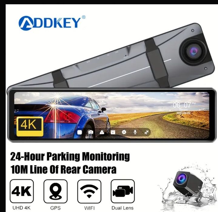 Видеорегистратор Addkey 4K Mirror Dash Cam.
