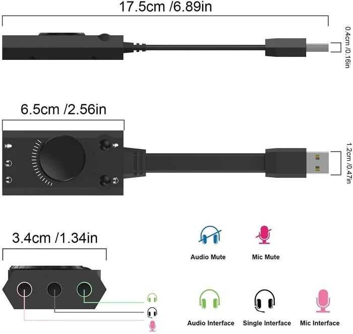 Placa audio Externa Placa Audio USB Adaptor placa de sunet USB
