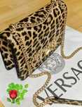 Geanta Versace model animal print, logo metalic auriu,saculet,eticheta