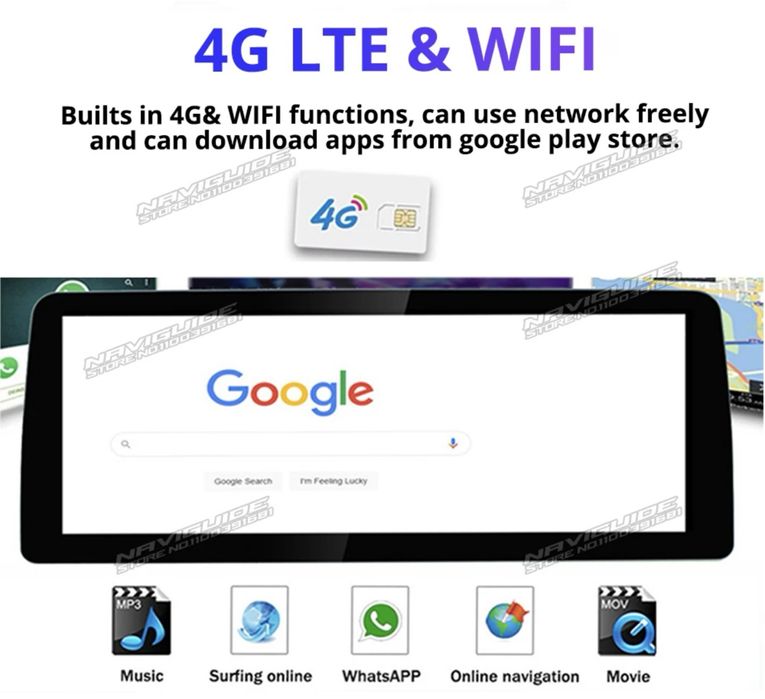 Navigatie Android 11 BMW F30 Apple Carplay, android Auto wireless