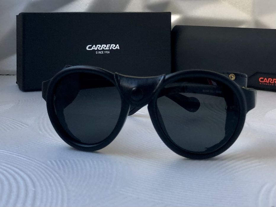 Мъжки слънчеви очила с кожа кръгли carrera 2 цвята черни сини