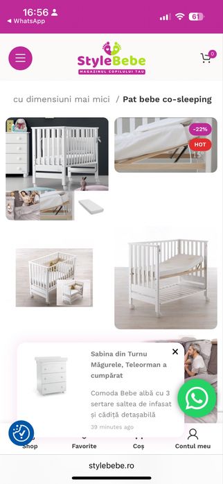 De vanzare patut bebelusi 1-3 ani