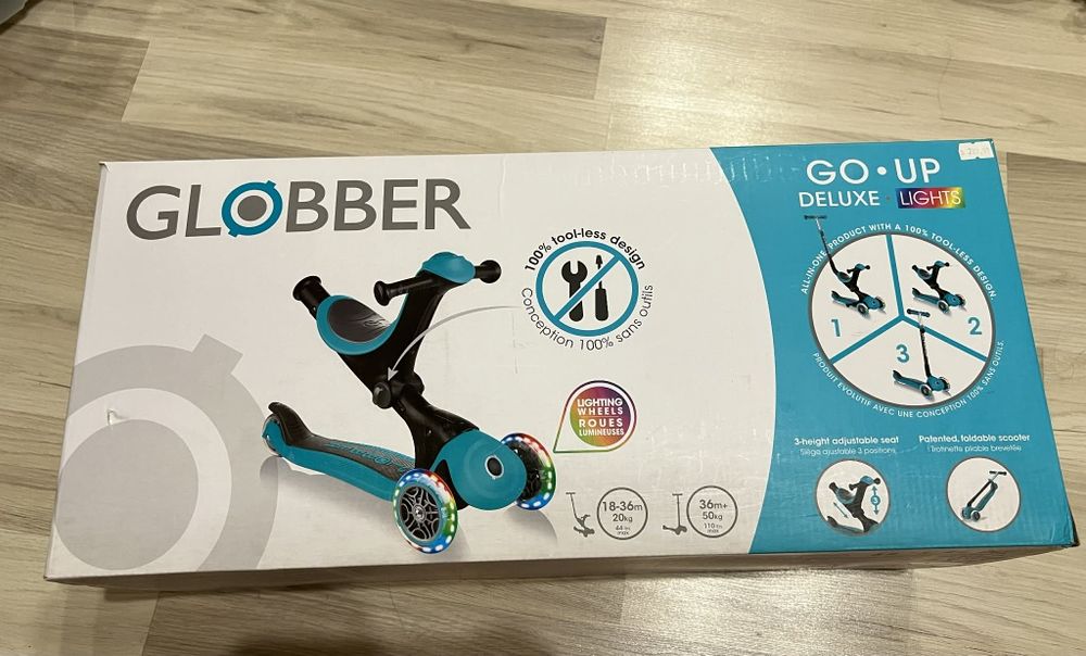 Тротинетка Globber Go Up Deluxe Lights 3 в 1 - НОВА