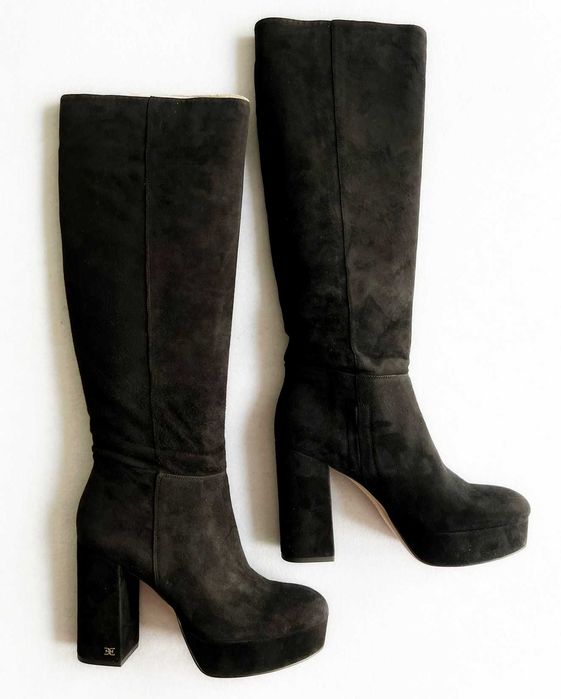 Новые замшевые сапоги 38 (или 37.5  Sam Edelman на каблуке и платформе