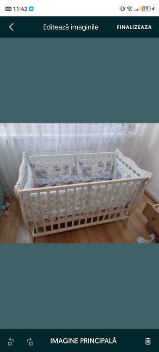 Patut bebe lemn masiv nou