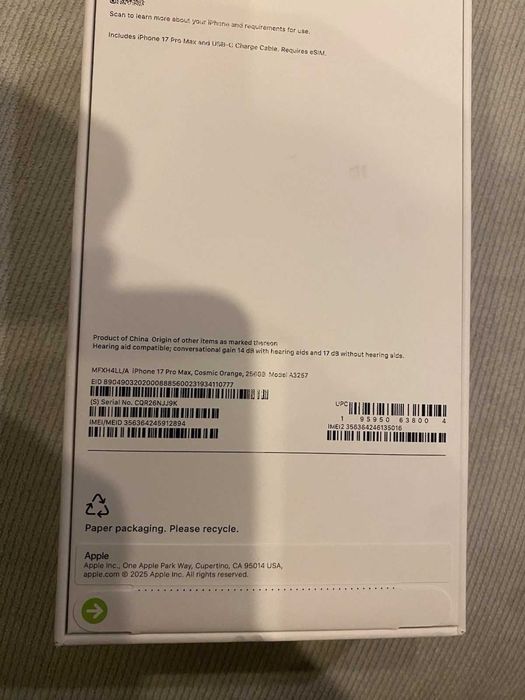 Iphone 17 pro max 256 gb