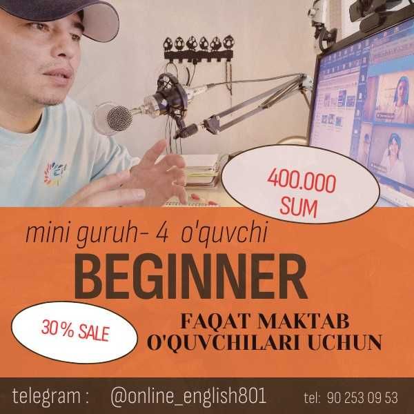 online ing tili ustoz / kichik guruh ( 4 ta o'quvchi faqat )