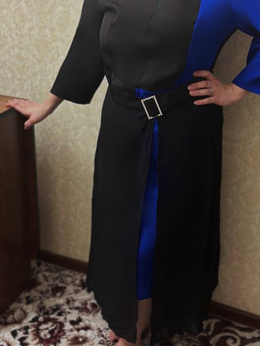 Платье со съемной прозрачной юбкой 52 размер