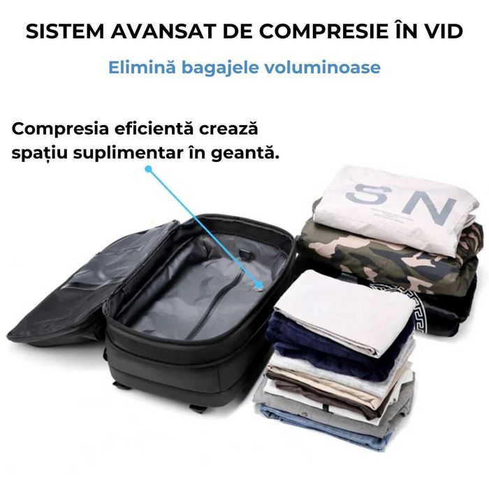Rucsac de calatorie cu Vacuum, Bagaj de mana, Rucsac Multifunctional